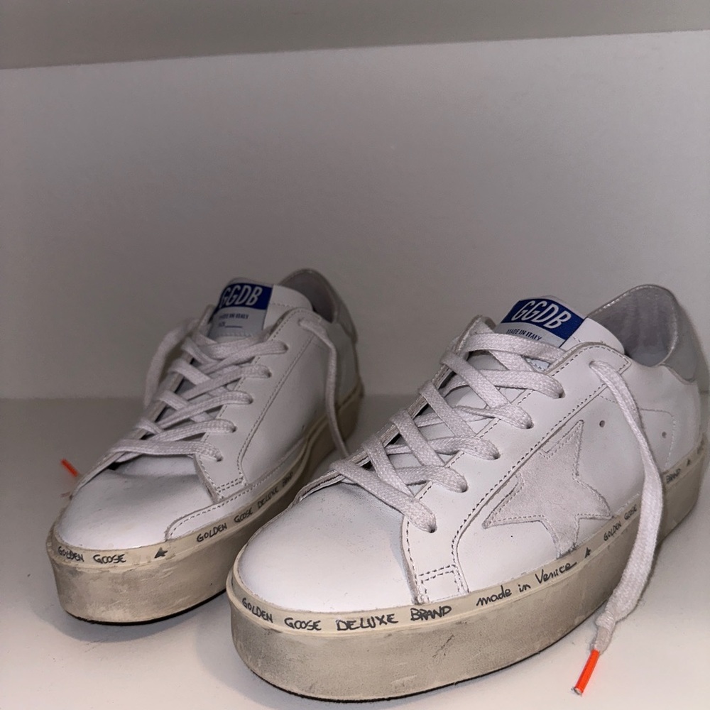 Golden goose high star with suede beige star